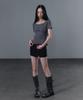 Geulouhaideu Dane Lace Button Short Sleeve T-Shirt_Charcoal