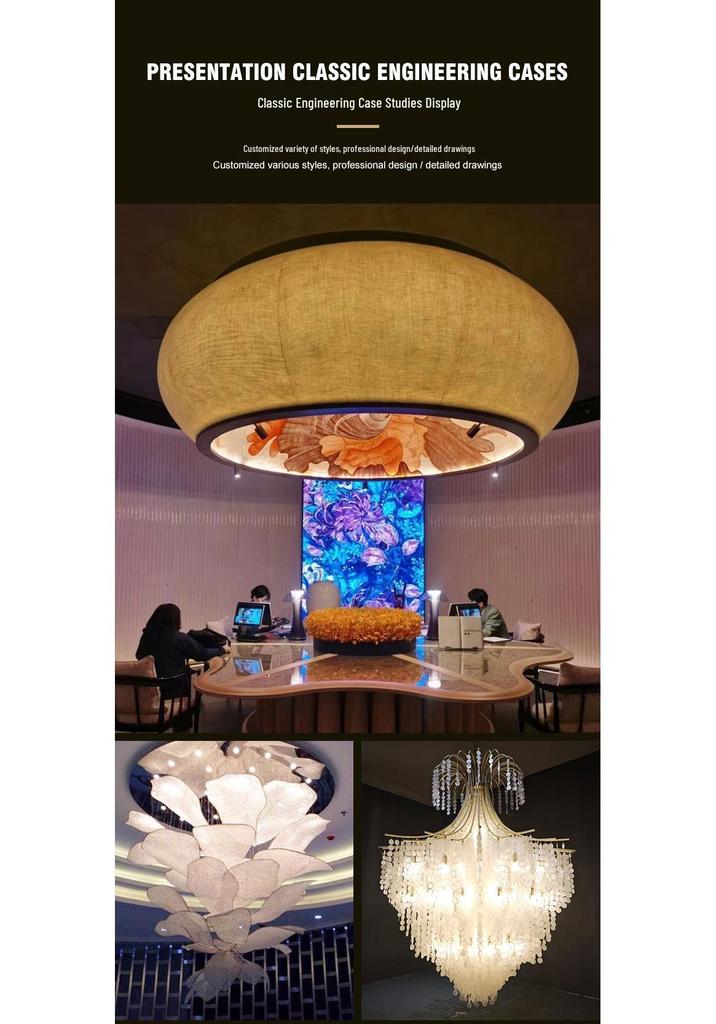 Post-modern Light Luxury Chandelier for Hotel and Office Lobbies, Stairwells – Non-standard Atmospheric Style