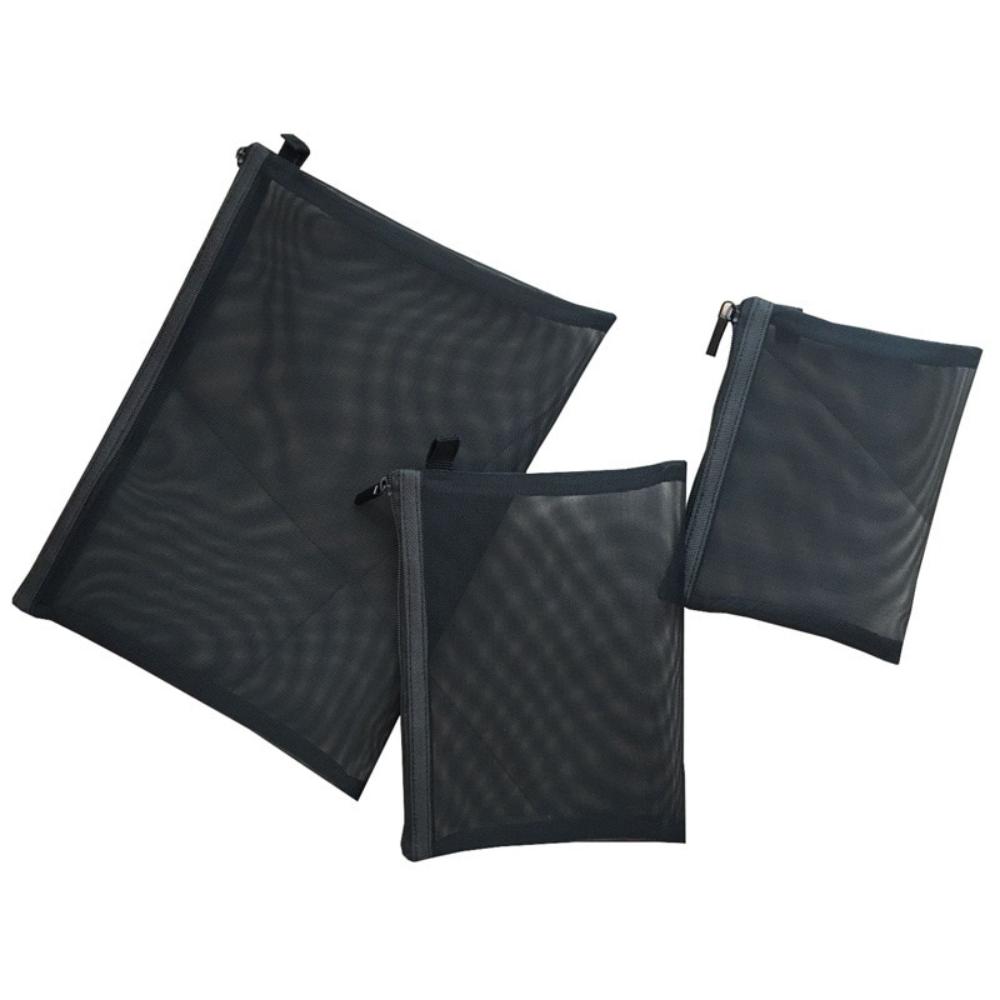 Black Mesh Makeup Bags Women Girls Cosmetic Bag Organizer Travel Portable Wash L