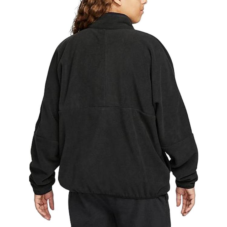 Nike Solid Color Zip-Up Hoodie With Print Lettering Men Hoodie Black DX0525-010