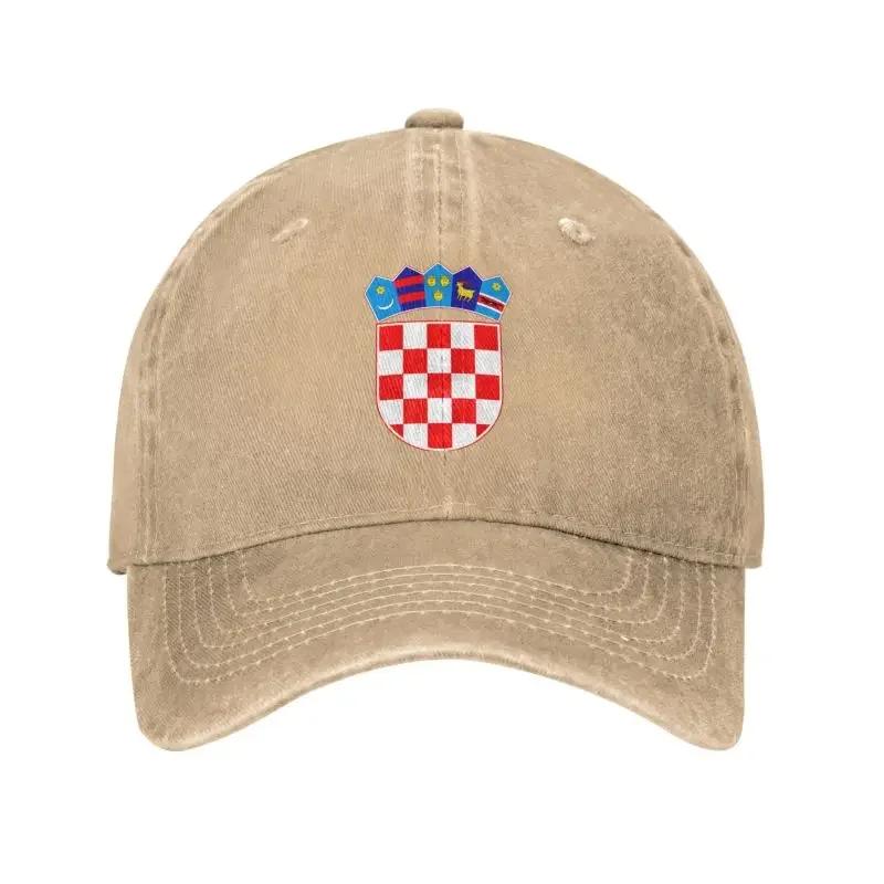 Custom Punk Cotton Coat Of Arms Of Croatia Baseball Cap for Unisex Women Breathable Dad Hat PerforUnisexce