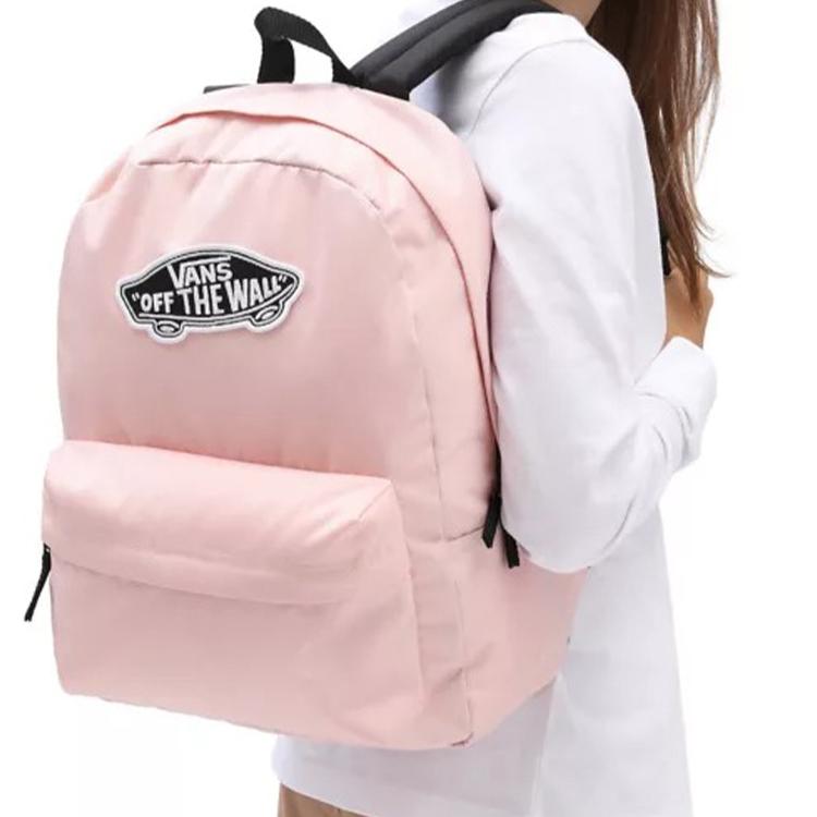Vans Skateboard Logo Sports Leisure Large Capacity Polyester Backpack Unisex Backpack Pink VN0A3UI6ZJY