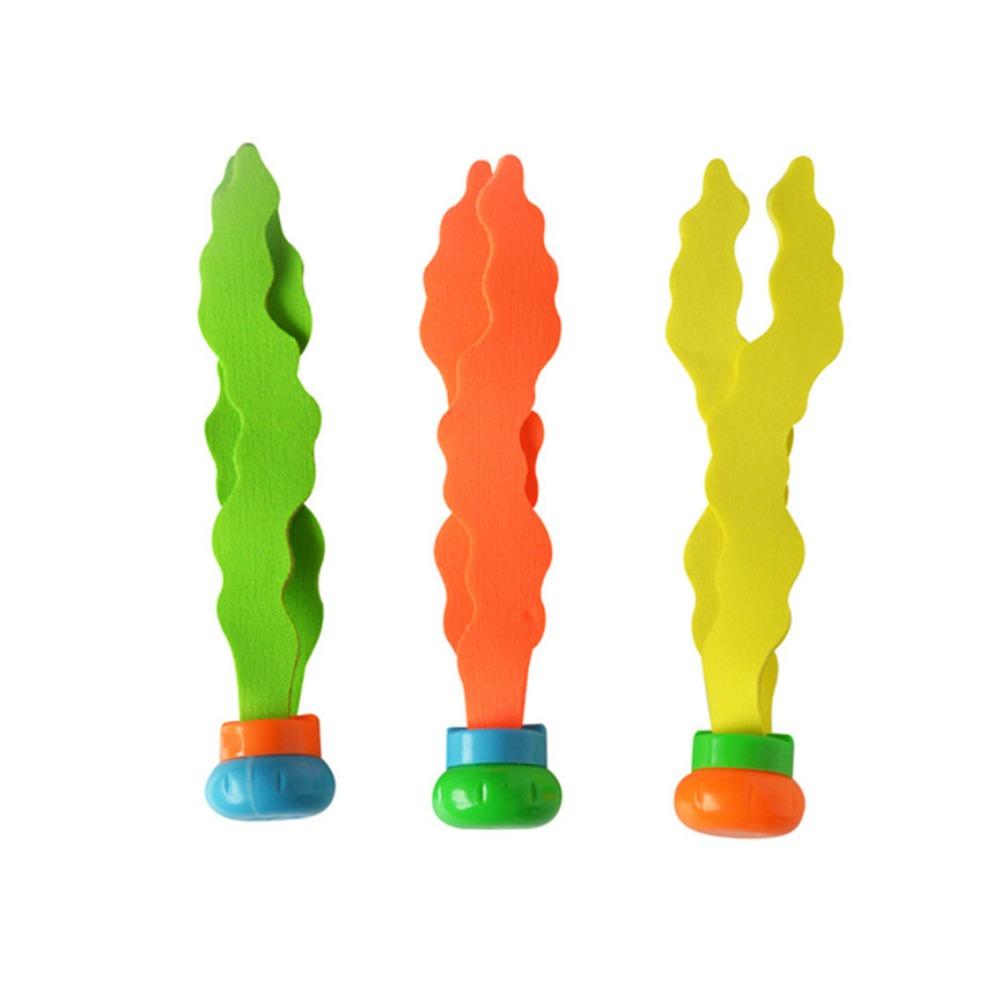 3PCS Soft Rubber Pool Training Set Artificial Aquatic Plants Underwater Training Toys  Swimming Pool Small 3PCS