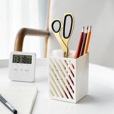 1pc-Simple Wall-mounted Pen Holder Student Desktop Stick-on Pencil Case Mini Makeup Brush Storage Case Storage Organizer