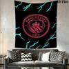 Blue MCFC GloryWall Hanging Printed Fabric Blanket Decorative Tapestries for Bedroom Living Room Home Decor