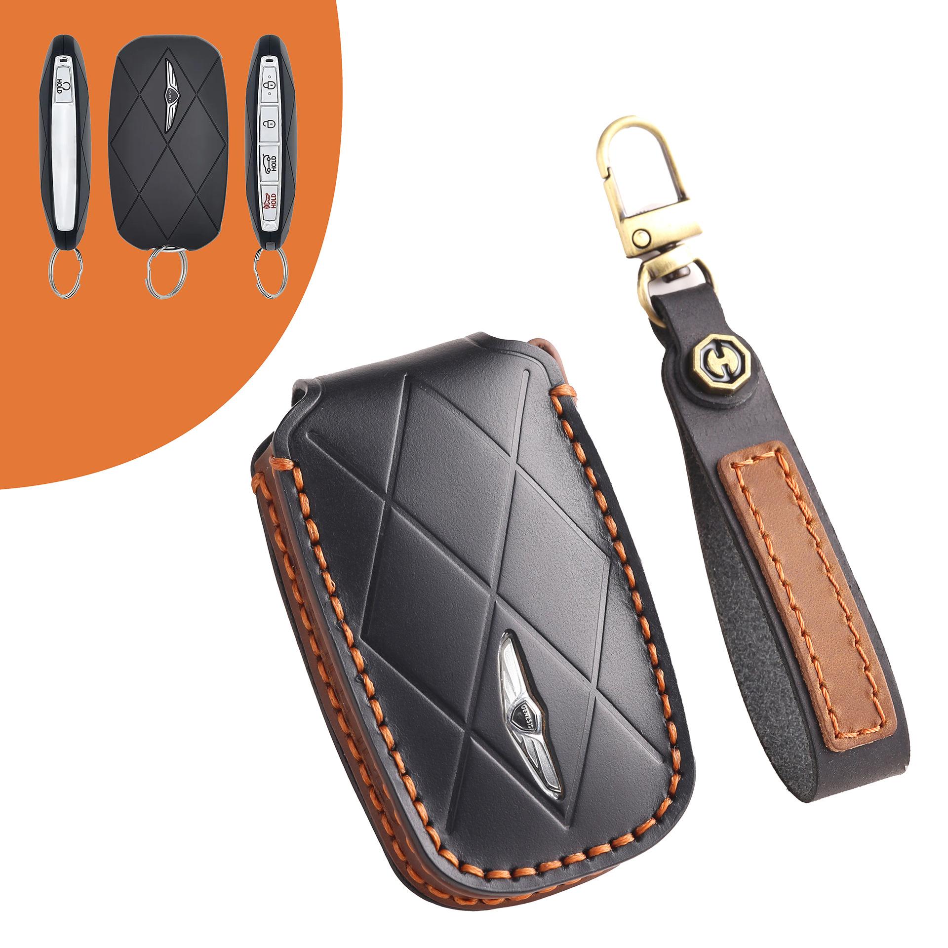 Suitable For Genesis Key Cover Gv60 Car Gv90 Lawns Genesis Leather Buckle Case