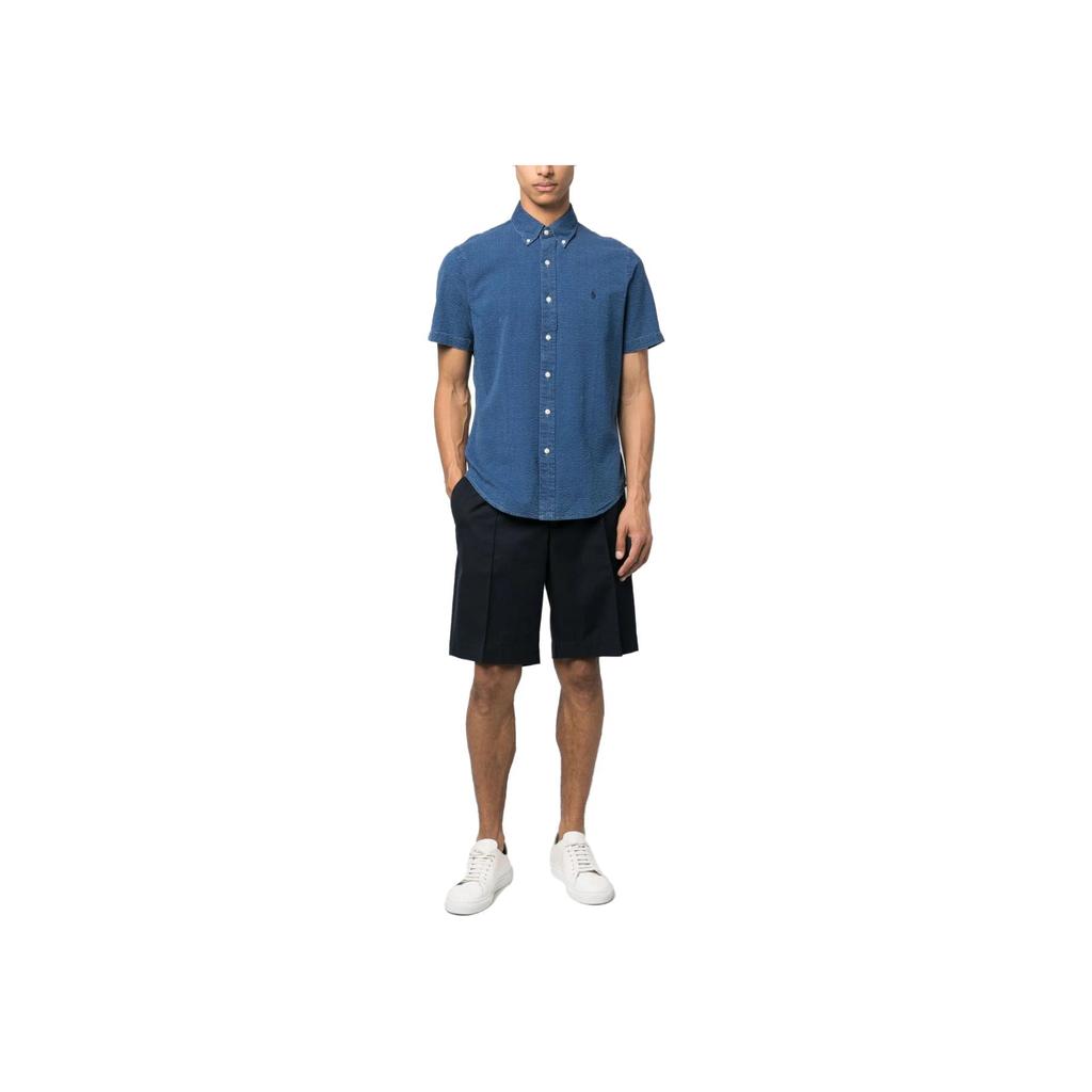 Polo Ralph Lauren Ss23 Solid Color Polo Shirt Men Shirts Indigo 710906575-002