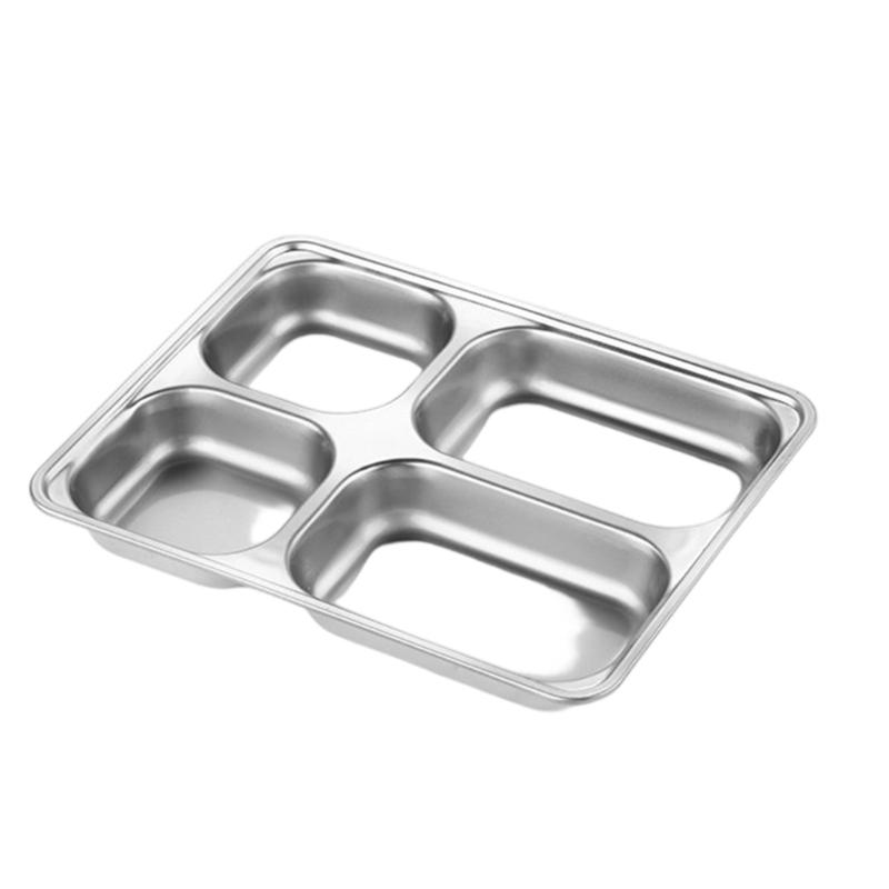 304 Stainless Steel Dinner Plate Serving Dish Rustproof Dishware For Family Outdoor Camping Kitchen Use