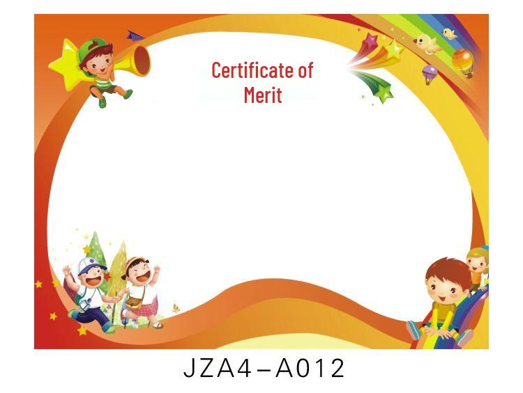 A4 Blank Certificate Paper for Students: Creative Design for Kindergarten and Primary School Commendations and Training Classes.