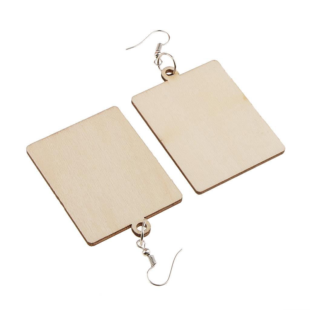 Geometric Earrings Wooden Drop Ear Stud For Women