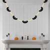 Halloween Small Wood Chips Hemp Rope Beads Home Halloween Carnival Night Wooden Beads Wall Decoration Pendant
