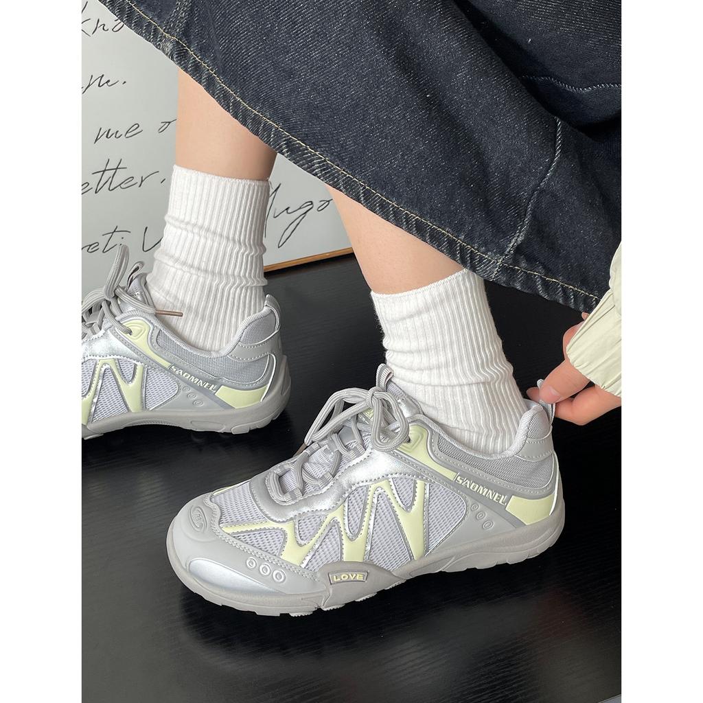 Mesh breathable color matching dad shoes girl 2025 new summer mesh breathable German training shoes sports and leisure Forrest Gump shoes