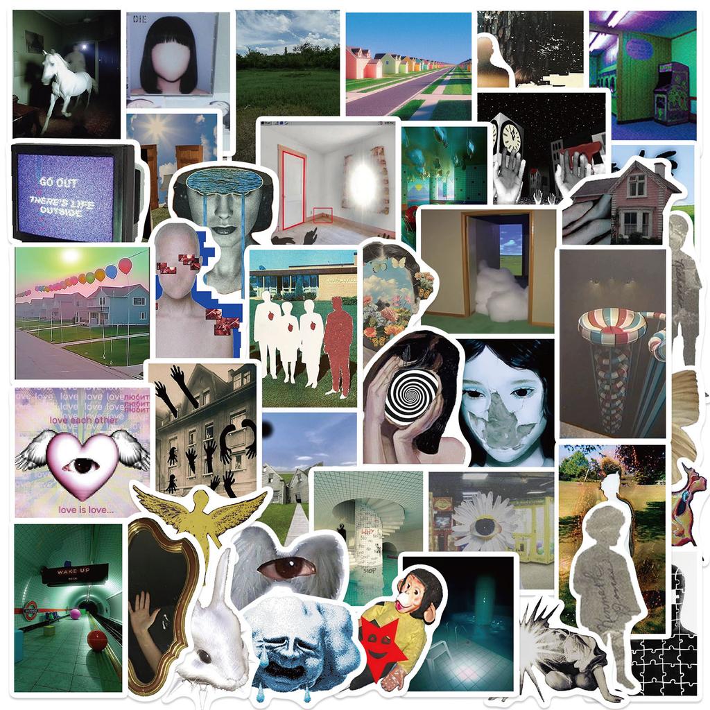 50 Cartoon Acidic Dream Core Aesthetic Graffiti Stickers Decorative Guitar Notebook Suitcase DIY Waterproof