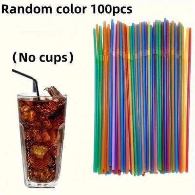 Colorful Food Grade Disposable Bent Straws - Multi-color for Juice & Milk Tea