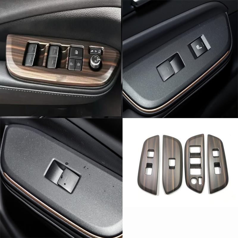 For Toyota Crown Crossover Sport Cross  2024 Interior Peach Wood Accessories Gear Shift Panel Door Bowl Window Switch Cover