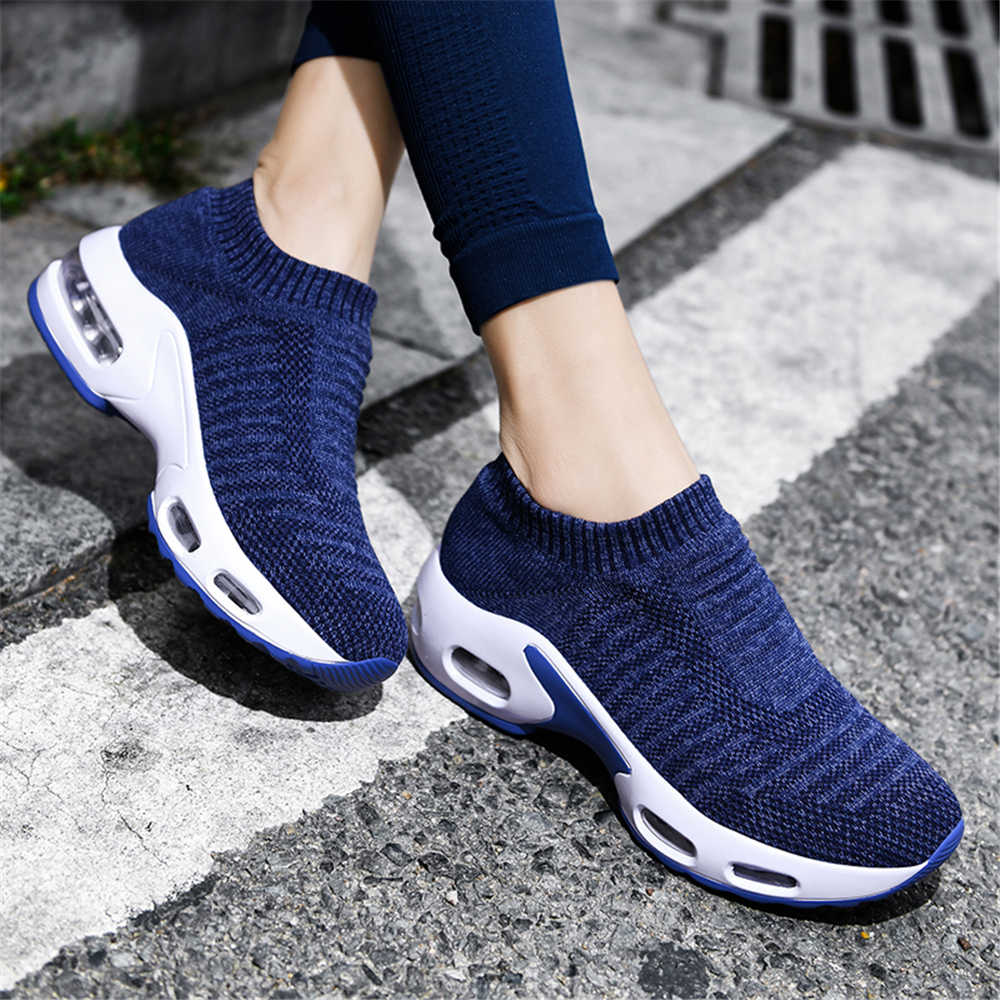 Slip On Dark Blue Women's Sneakers High Top Ankle Boots White Green Jogging Shoes Sports College Pas Cher Best Selling