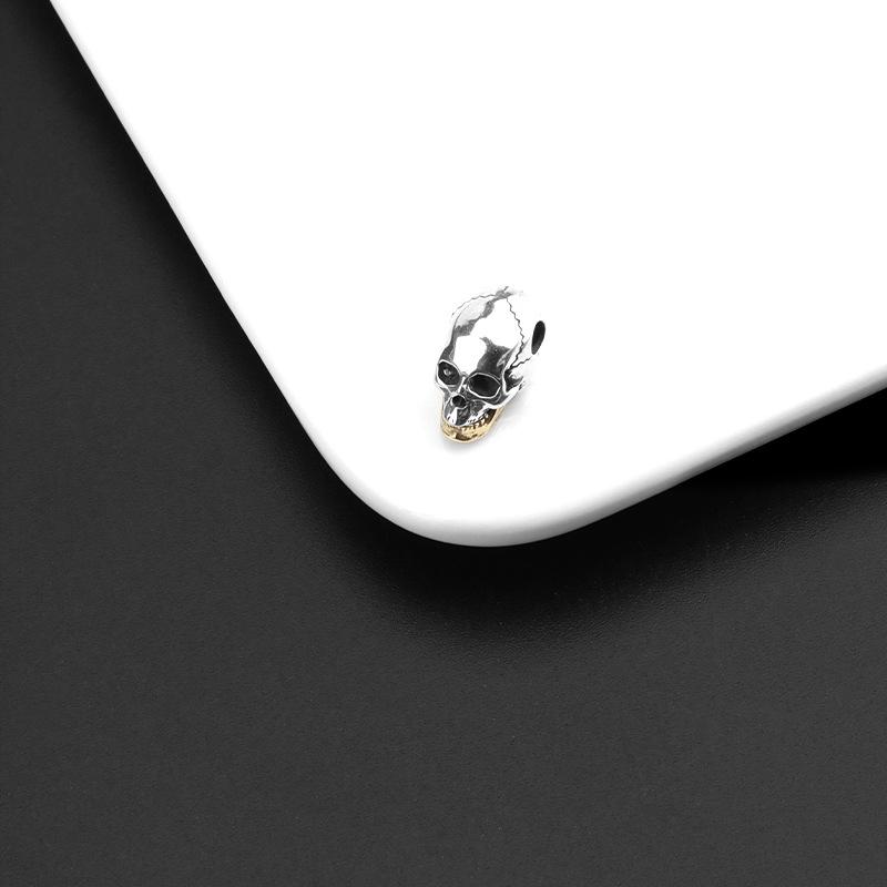 

Разделительная бусина-череп из стерлингового серебра 925 пробы с подвижной челюстью - аксессуар для изготовления украшений своими руками.