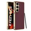 Applicable To Samsung S11ultra Mobile Phone Case Electroplated Plain Leather Carbon Fiber S11ultra/S11ultra  Case