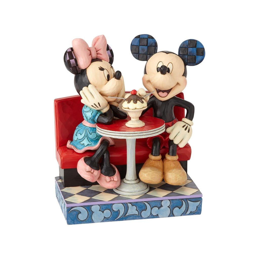 Enesco Disney Traditions by Jim Shore Mickey and Minnie Mouse Soda Shop Figurine, 6.25 Inch, Multicolor