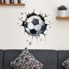 3D Breaking Through Wall Crack Soccer Football PVC Wall Sticker Self-Adhesive Removable for Kids Room Living Room Bedroom Sports Home Decor Art