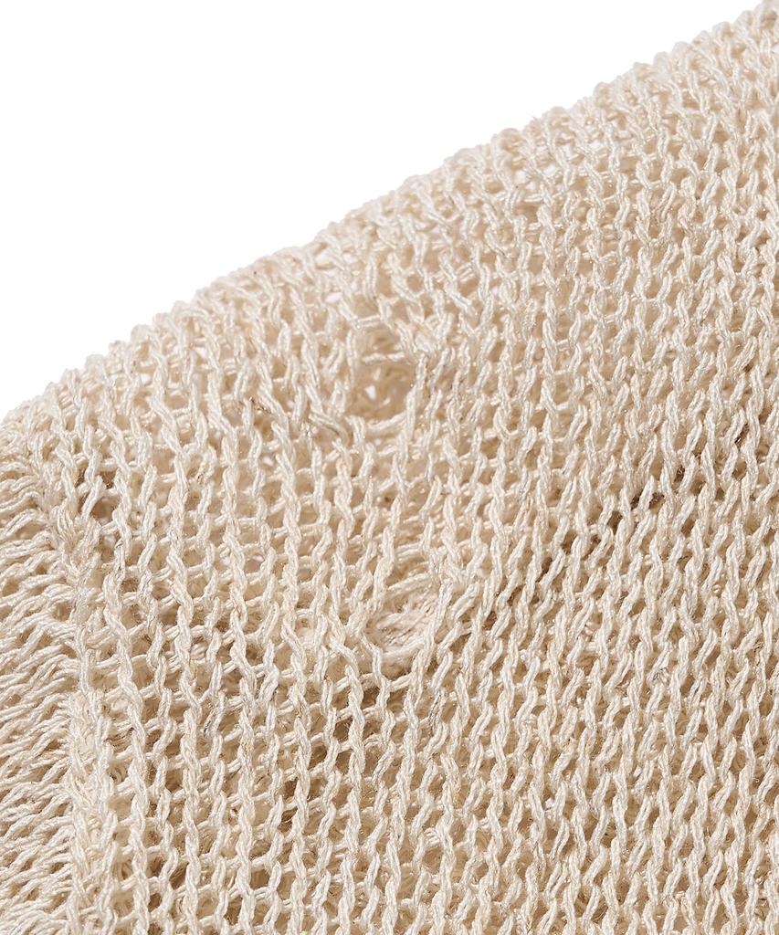 CARGOBROS FOR WOMAN Loose Punching Summer Knit (Oatmeal)