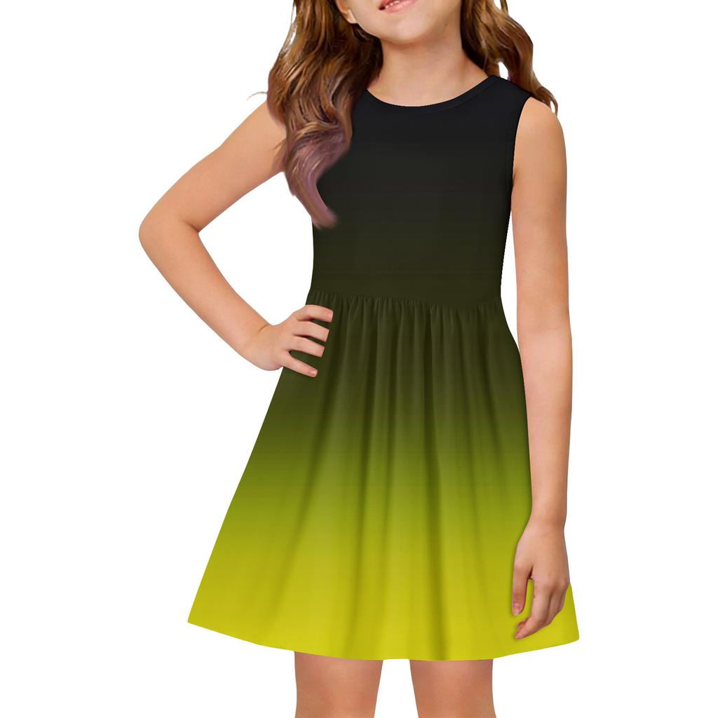 Robe d'été princesse pour filles - Robe avec empiècement débardeur coupe évasée