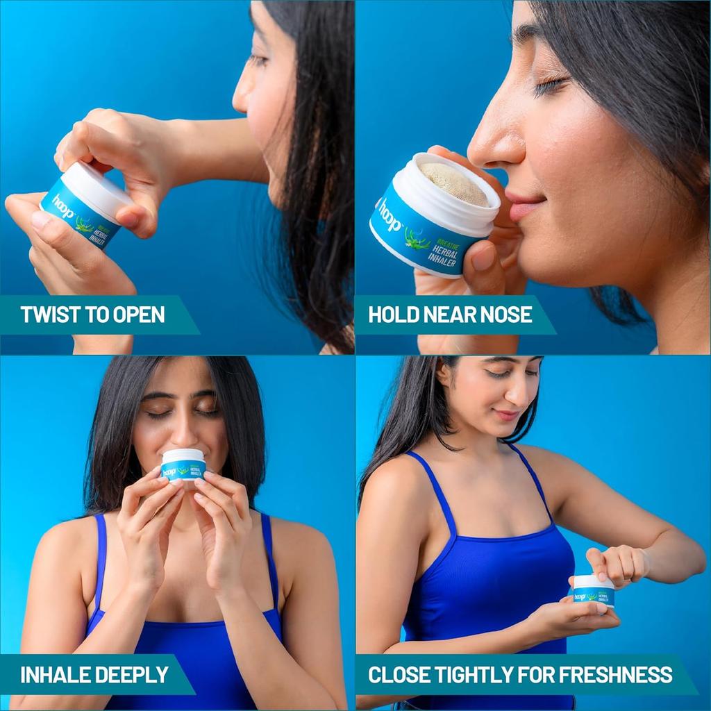 Hoop Herbal Inhaler 15g | Natural Nasal Relief for Cold, Stuffy Nose, Headache, Travel Fatigue