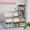 Large Combination Bookshelf: Floor-Standing Storage Rack with Desktop Steel Pipe Shelves for Kids