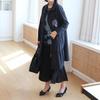 Shiz Madam Women Frill Sleeve Roll Up Zip Up Long Jacket J31666