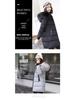 Women's Mid-Length 2024 Winter Cotton Coat with Large Fur Collar - European, American, and Korean Style, Plus Size, Thickened.