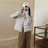 Light and Light Cotton Clothes for Female Students Autumn and Winter 2025 New Stand-up Collar Loose Long Sleeves Thickened Padded Short Cotton Jacket
