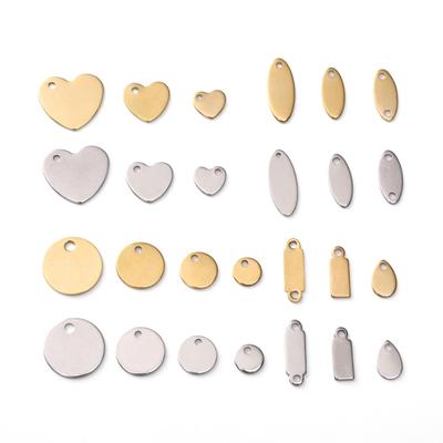 Stainless Steel Heart Charms Round Geometry Pendant for DIY Jewelry Making