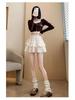 Women's Lace Ballet Midi Skirt - Summer 2025 High Waist Slimming Princess Style Skirt