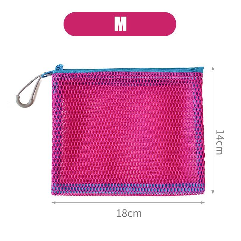 Bunte Netztasche mit doppeltem Reißverschluss, doppellagiges tragbares Münzfach, quadratisches Netz-Münzfach, Reiseaufbewahrungs-Tragetasche