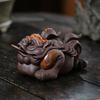 Yixing Zisha Wealth-attracting Golden Toad Tea Pet Antique Tea Spirit Tea Figurine Play Toys Tea Statue Ornaments Supplies Gift
