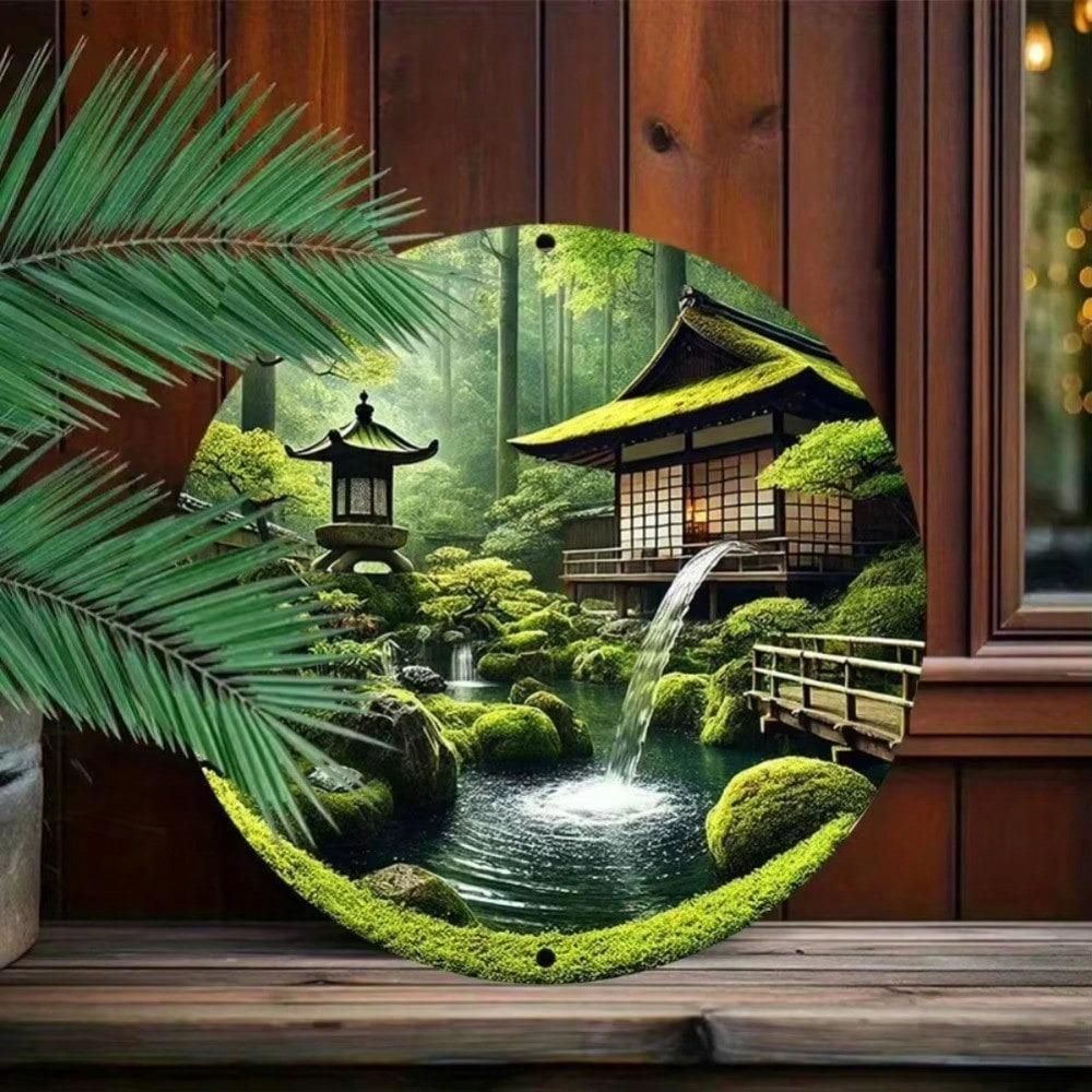 Etichetta per Arte da Parete in Metallo Stile Zen Decorazione per la Casa per Interni Esterni Soggiorno Bagno Cucina