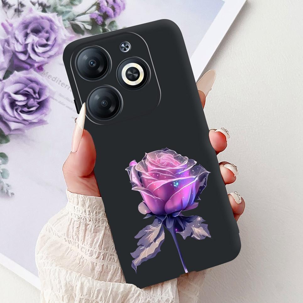 Cover For Infinix Smart 8 X6525 Back Casing Smart8 Colorful Butterfly Flower Luxury Painting Phone Case Transparent Soft TPU