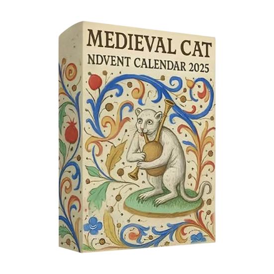 Medieval Cat Advent Calendar 2025 24 Day Christmas Countdown with 24 Collectible Medieval Cat Acrylic Ornaments for Cat Lovers Art Fans
