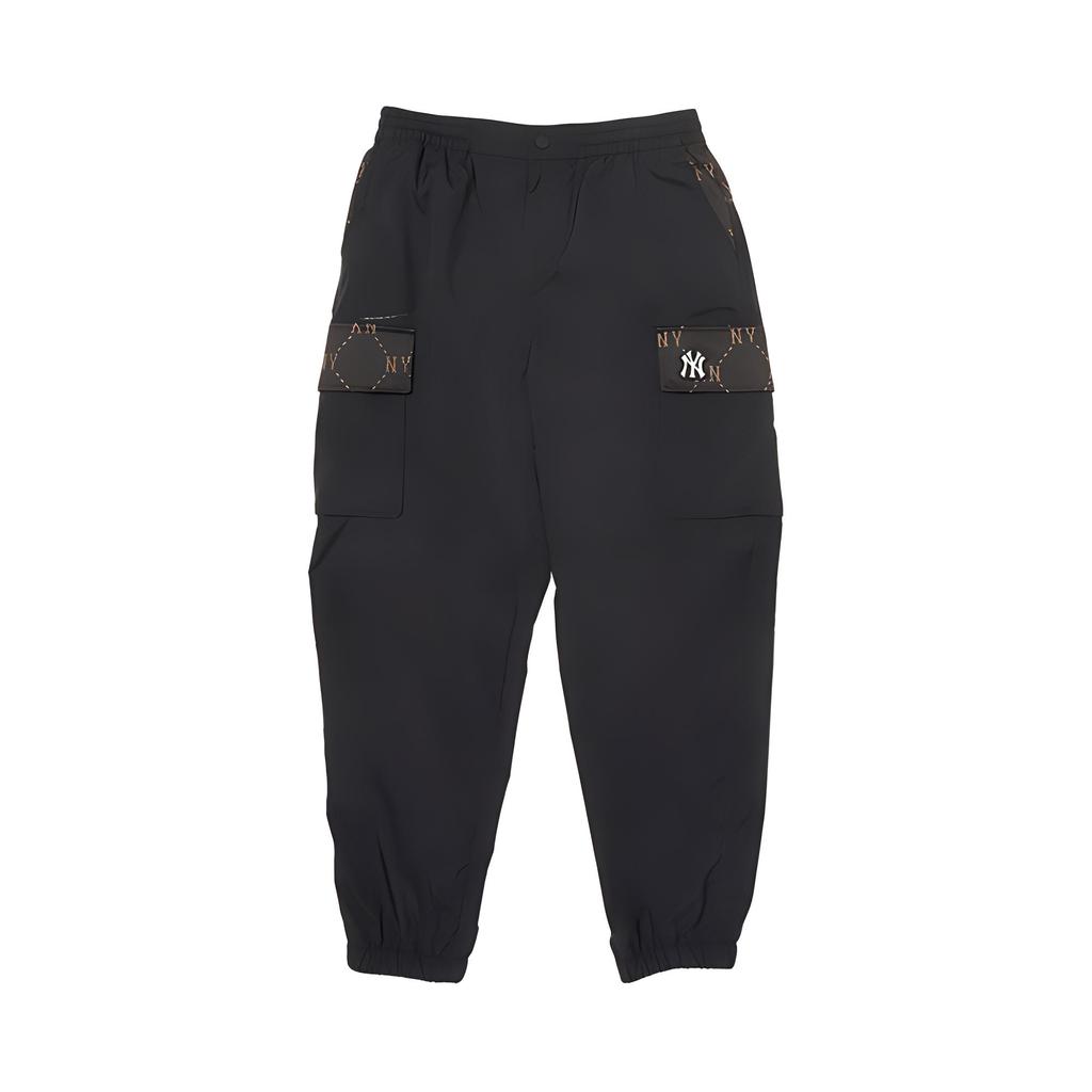 MLB New York Yankees Patchwork Multi-Pocket Cuffed Cargo Vintage Sports Long Pants Casual Pants Unisex pants Black 3AWPM0244-50BKS
