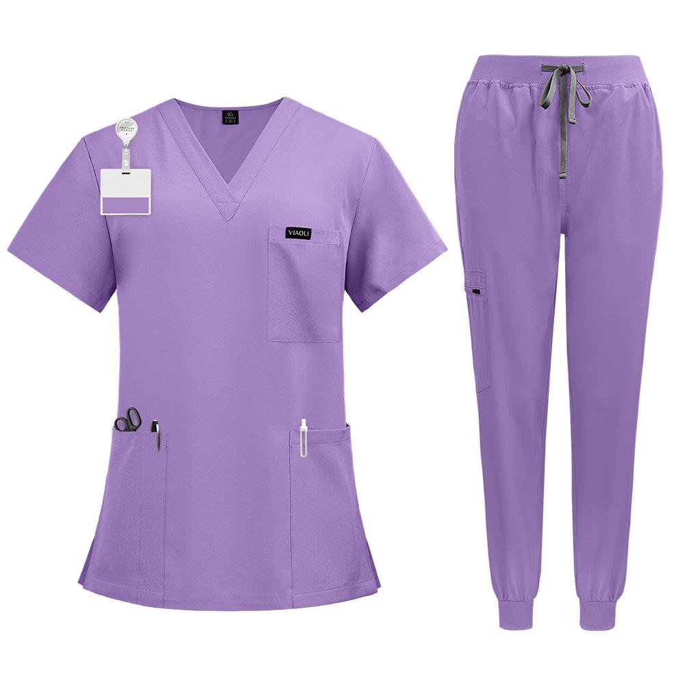 

Женский костюм для скраба с коротким рукавом для хирургии и ухода за кожей L