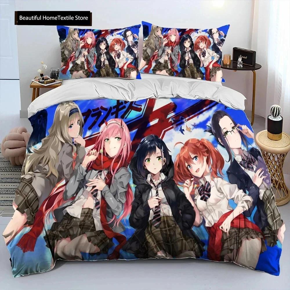 Zero Two DARLING In The FRANX Comfortable Duvet Comfortable Quilt Cover Pilowcase Beding Set Children Bedrom Decoration Home Textile