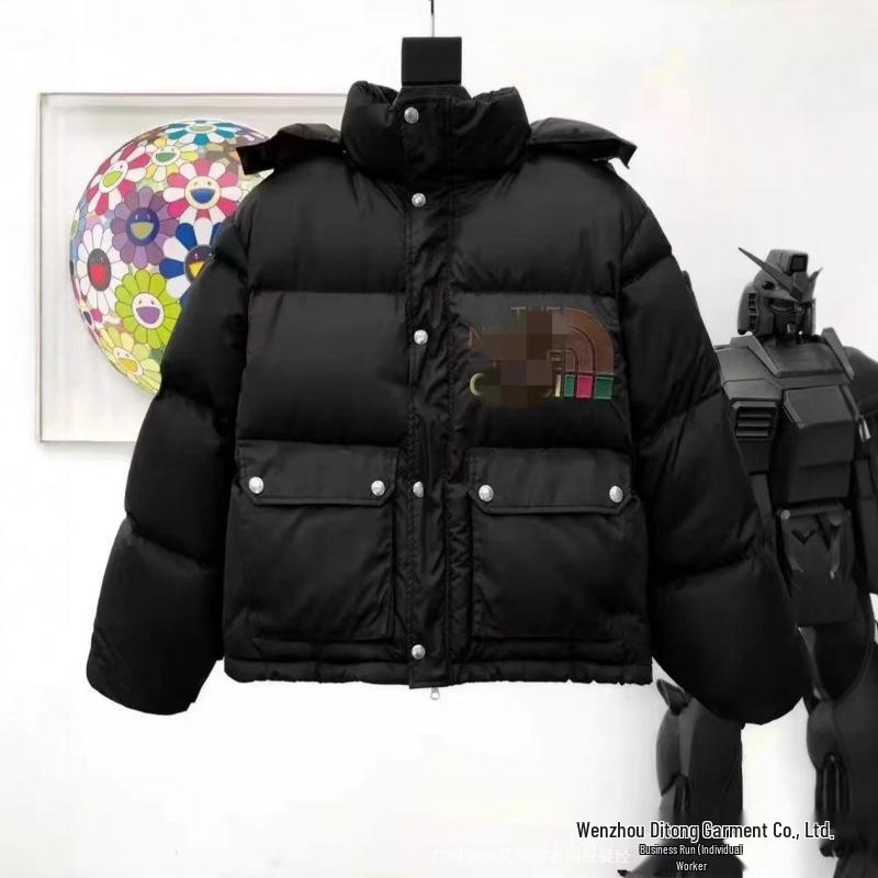 Cross2025 Unisex Winter Down Jacket - High Version Hooded, Versatile, Thick, and Warm