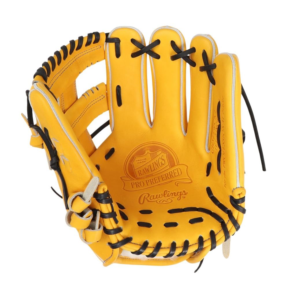 Rawlings PRO PREFERRED GH5FPRCK4 Luva de Arremesso de Beisebol Dourada, Bola Dura, Para Jogador de Campo Interno, Castanha, 11,5 polegadas, Destra