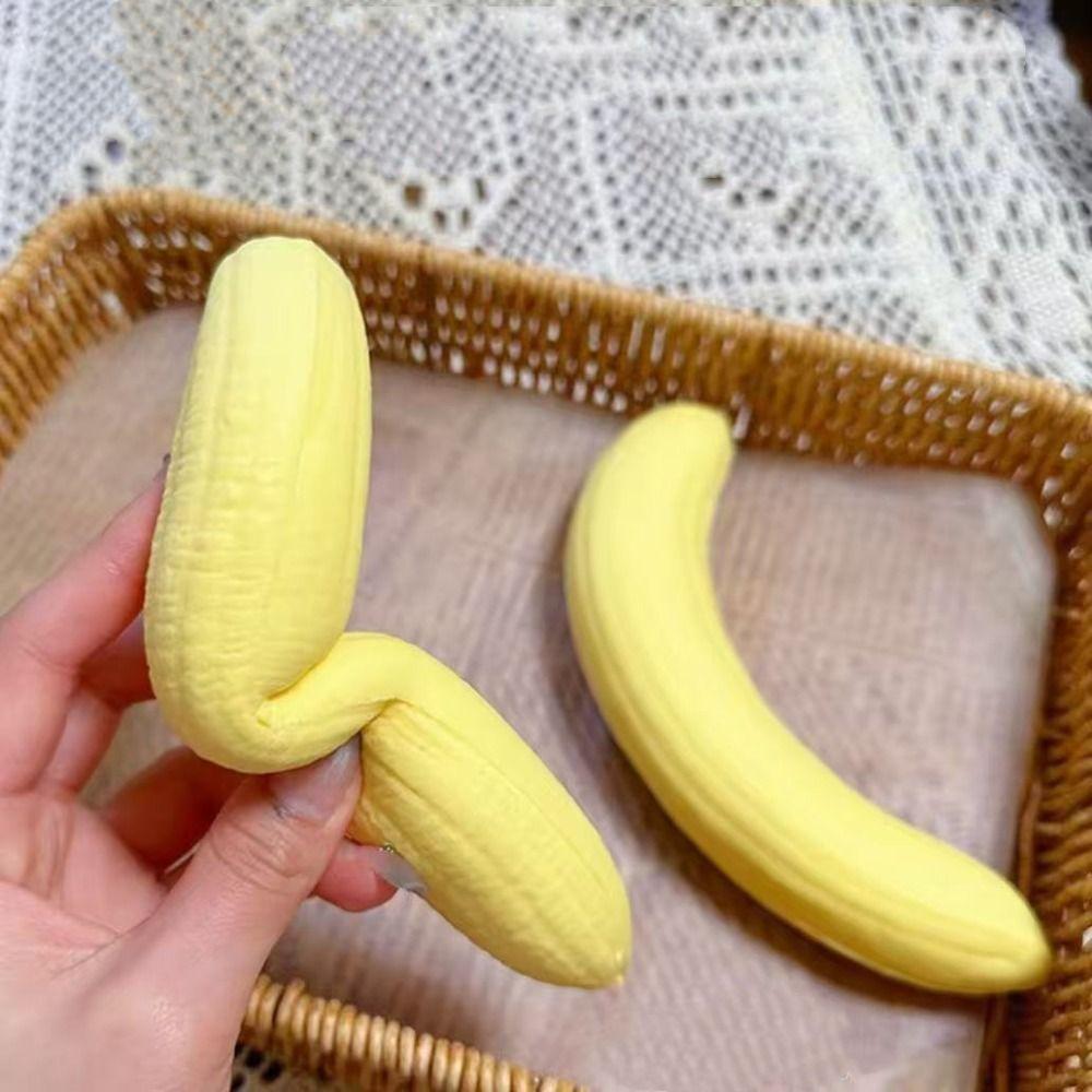 Hand Relax Sensory Fidget Ball Simulated Yellow Banana Fidget Banana Squishy Toy Student