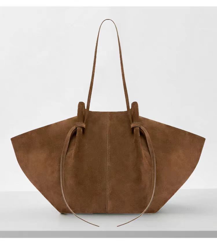 Bolso de Mano de Cuero Suave Gamuza de Lujo para Mujer Bolso de Hombro de Gran Capacidad Bolsos de Mano Bolso de Almacenamiento con Forma de Ala Fashi Bolso de Compras Chic