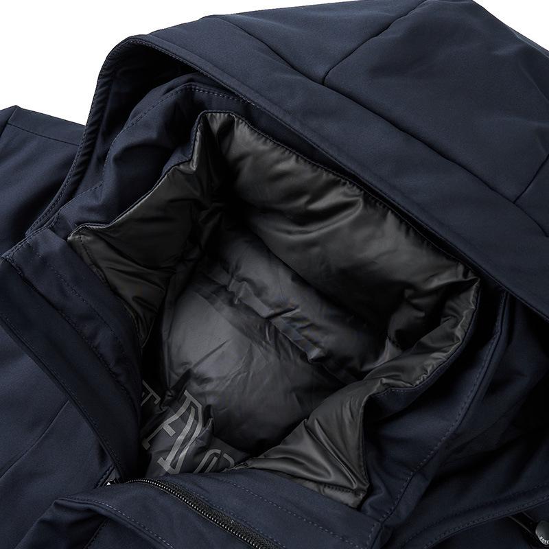 Brand High-End Men's Goose Down Jacket: Thickened, Warm, Hooded, 5-in-1 Casual Coat for Middle-Aged Dads