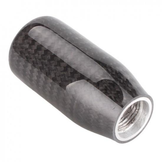 Universal Real Black Carbon Fiber Manual Gear Shift Knob Shifter Lever 5 Speed