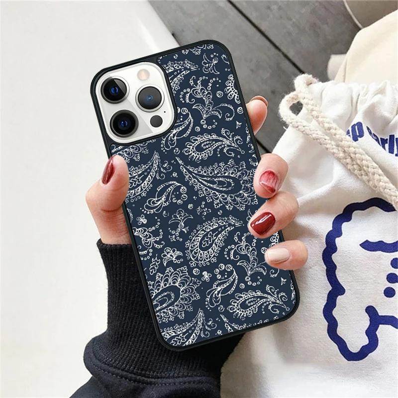 

Синий бандана чехол для телефона для iPhone 17 Air 15 16 Чехол 11 13 14 Pro Max 12 Plus Max Fundas iPhone 11