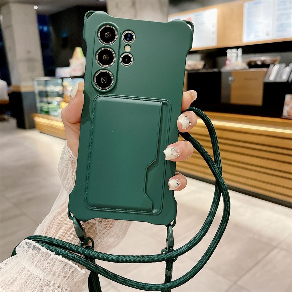 Silicone for Samsung Card Case S24Ultra Mobile Phone Case A55/A54 Apple iPhone 16 Crossbody Lanyard
