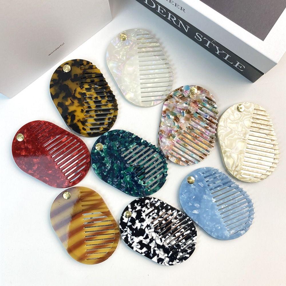 Acetate Hair comb Mini Mirror comb Simple Makeup Mirror  Travel